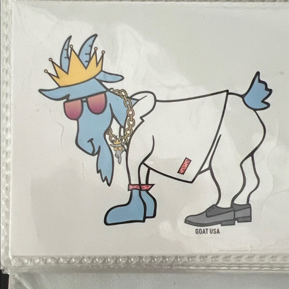 GOAT USA White & Blue Party Favor Card with Crown Goat Design